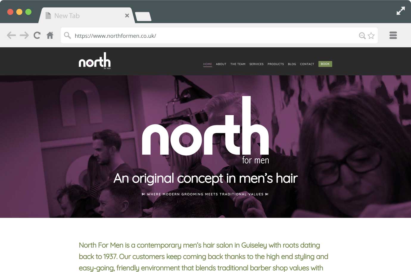 North For Men website