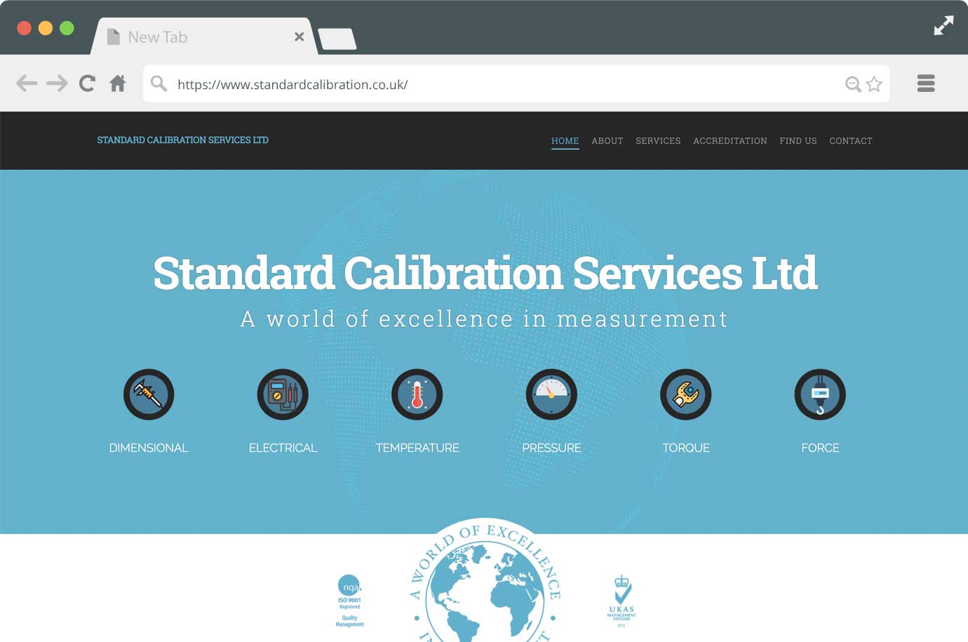 Standard Calibration Services website